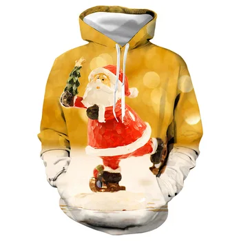 2020 Unisex Škaredé Vianoce Sveter 3D Tlač Vtipné Vianočné Pulóver s Kapucňou, Mikina Muži Ženy Jeseň Zima Plus Veľkosť Oblečenie