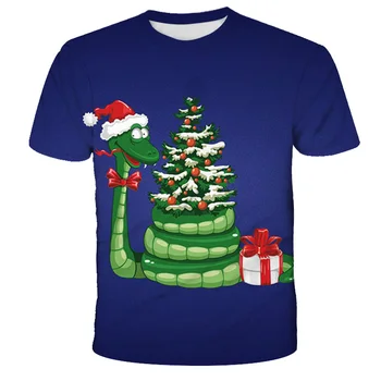 2020 Vianočné Snehuliak Chlapci Dievčatá Hot predaj Krátke Rukávy Módne T-Shirts Detí Tlač 3D T shirt Dievča Topy Deti Tees