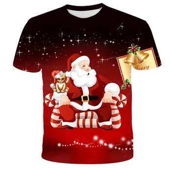 2020 Vianočné Snehuliak Chlapci Dievčatá Hot predaj Krátke Rukávy Módne T-Shirts Detí Tlač 3D T shirt Dievča Topy Deti Tees