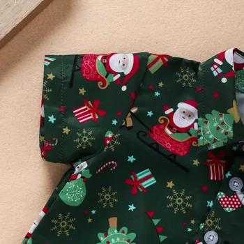 2020 Vianočné tlače nastaviť Batoľa Detská Deti Chlapcov Vianoce VIANOCE, T-shirt Topy Pevné Šortky Gentlement Nastaviť Bežné šaty pekný M5