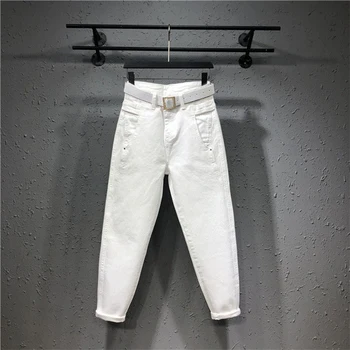 2020 Vintage veľkými rozmermi, Vysokým Pásom Hárem Jeans Nohavice pre Ženy Streetwear Voľné Žena Vysoký Pás Denim bežné základné Džínsy