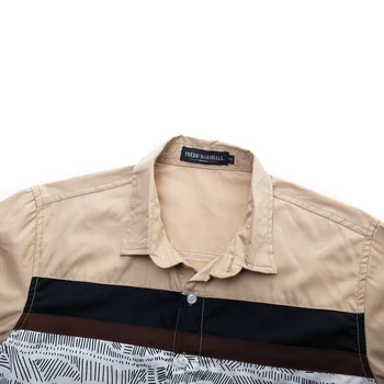 2020 VISADA JAUNA Mužov Tričko Vytlačené Coton Vysokej Kvality Slim Fit Košele pre Človeka Dlhý Rukáv Business Pravidelné Nosenie