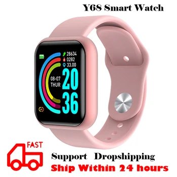 2020 Y68 Smart Hodinky Muži Ženy Fitness Tracker Inteligentný Náramok Srdcovej frekvencie, Krvného Tlaku Monitor D20 Smartwatch Pre Android IOS