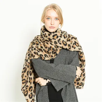 2020 Zime Teplé Leopard Tlač Cashmere Ženy Šatku Módne Retro Kávy Hrubé Mäkké Šály, Strapec Šatky Pre Dámy