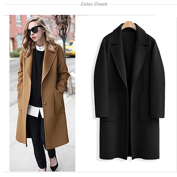 2020 Zimné nové ženské veľké veľkosti (M-5XL) móde wild voľné vlna zmes kabát bežné prímestských farbou žien zimné kabáty K009