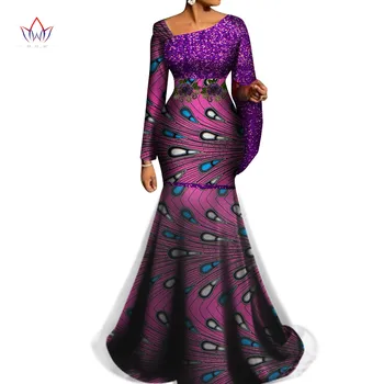 2021 Afriky Tradičné oblečenie pre Ženy Sequined Dlho maxi Šaty Dashiki Afriky oblečenie pre ženy strany dámske oblečenie WY6570