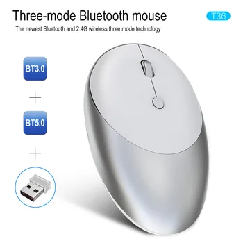 2021 Bluetooth 5.0/3.0 Wireless Mouse Tri Režime Bluetooth USB Bezdrôtová Myš Tichý Myši na Notebook Mac Dobíjacia Myš