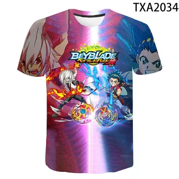 2021 Colorfu Anime Beyblade Praskla 3D Tričko Muži Ženy O-Neck T-Shirt Chlapec Dievča Deti Štýlové Trendy 3D Tees