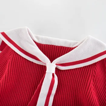 2021 dievčatá uniformy pletené šaty svetre Japonský Námorník vyhovovali kórejský Kawaii červený šatku dievča strany Areálu deti oblečenie