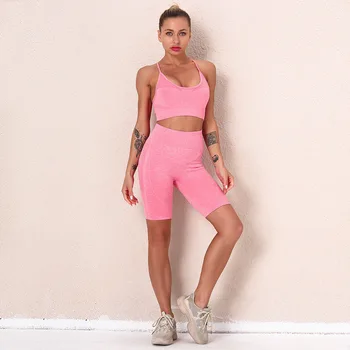 2021 jar a v lete päť farebných sexy späť podprsenka šortky Jogy vyhovovali športové bežecké fitness nohavice žena