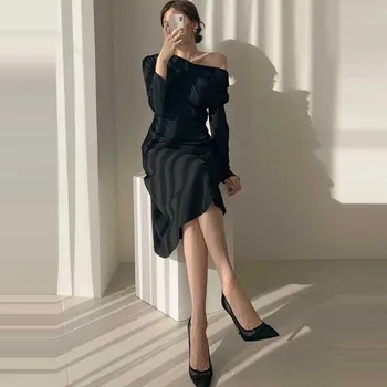 2021 Jeden Kus Slim Letné Šaty Žien Strany Dovolenku Office Elegantné Šaty Kórejský Vintage Francúzskej Lady Módne Šaty Midi Šaty