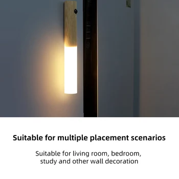 2021 LED Nočné Svetlo Senzor Svetlocitlivý Senzor Bezdrôtový USB Dverí Zamky Svetle Nočnej lampy Stolové Lampy, Nočné Šatník Nástenné Svietidlo