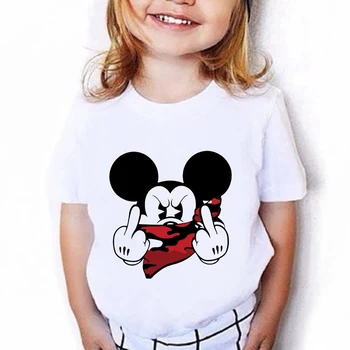 2021 Lete Bežné Dieťa, detské tričko Disney Anime Mickey Mouse Oblečenie Chlapec Topy Roztomilý T-shirts pre Dievčenské Oblečenie 3-12T