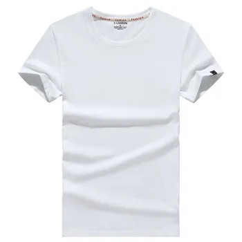 2021 lete nové vysoko kvalitné pánske T-shirt ležérne módne solid farba-krátke rukávy okrúhle krčný bavlna T-shirt