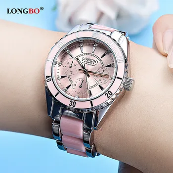 2021 LONGBO dámske Hodinky, Luxusné Značky Lady Keramické Hodinky Ženy Náramkové hodinky Dámske Hodinky Žena Hodiny Vody Relojes Mujer Darček