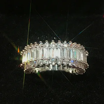 2021 luxusné kolo princezná 925 sterling silver večnosti kapela rin pre ženy výročie darček šperky veľkoobchod кольцо R5548