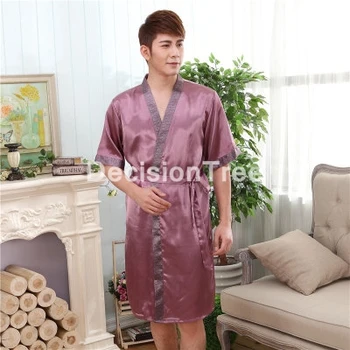 2021 mens hodvábne rúcha pyžamo krátky rukáv pevné sleepwear kimono muž župan voľný čas mužov plavky hodváb tlač župan