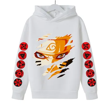 2021 Módne Anime Naruto Hoodies Japonsko Harajuku Streetwear Kakashi Pulóver Mikina Deti Oblečenie Na Jar Hip Hop Hoodies