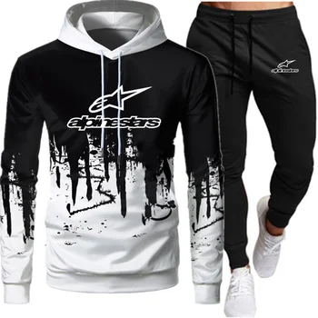 2021 módnej značky mužov jogging športové oblek značky pánske športové oblečenie oblek s kapucňou + nohavice 2-dielny set pánskych bežné hoodie