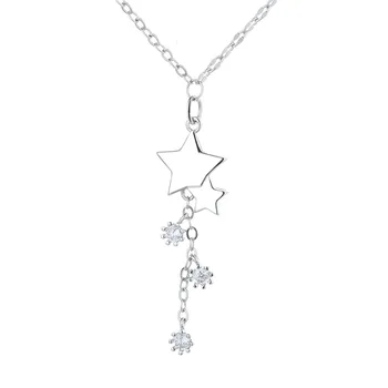 2021 Nové 925 Sterling Silver Reťazí Náhrdelník Pre Ženy, Páry Strapec Star Perličiek Nezávislá Elegantné Nevesta Šperky dz598