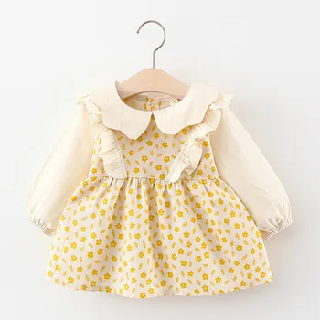 2021 Nové Dieťa Kvety Šaty Jeseň Batoľa Kvetinový Strany Kostýmy Novorodenca Bežné Roztomilý Oblečenie Detské Oblečenie Princezná