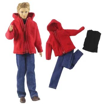 2021 Nové Ken Red Jacket Jeans Oblečenie Set pre Barbie CD FR Kurhn BJD Bábiky Oblečenie Príslušenstvo domček pre bábiky, hranie Rolí