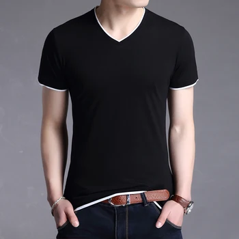2021 Nové Módne Značky T Shirt Mužov V Krku Pevné Farebné Trendy Streetwear Topy Letné Bavlnené Krátke Sleeve T-Shirt Pánske Oblečenie