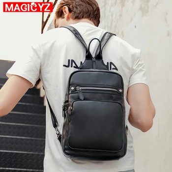 2021 Nové pánske batoh Vysoko kvalitnej PU kože Hrudníka Bag black Malý batoh Módne Vrecká Mužov Cestovný Batoh taška muž taška