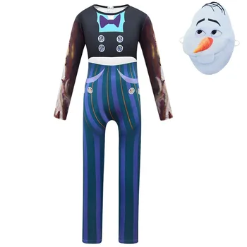 2021 nové snehuliak jumpsuit roztomilé dieťa Olaf Halloween kostým pre batoľa detský obľúbený kreslený film snehuliak party oblečenie