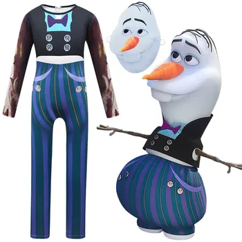 2021 nové snehuliak jumpsuit roztomilé dieťa Olaf Halloween kostým pre batoľa detský obľúbený kreslený film snehuliak party oblečenie