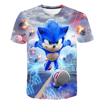 2021 Summer Sonic the Hedgehog t shirt Deti Oblečenie Letné Krátky Rukáv Sonic t košele pre Chlapcov, Dievčatá, Topy Tee Deti Oblečenie