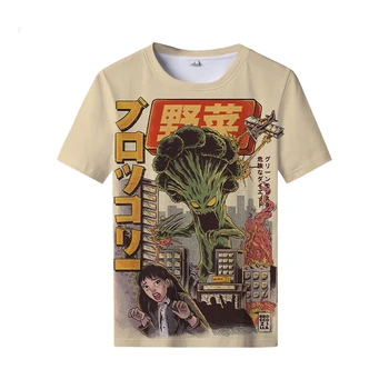 2021 Zábavné Japonský Zeleniny Monster Print T Shirt Mužov Japonsko Prvok Topy Mužov Harajuku Streetwe