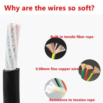 20AWG 2/3/4/5 core Towline kábel 5m PVC ohybný drôt TRVV odolnosť voči ohybu odolnosť voči korózii medený drôt