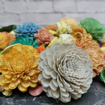 20pcs Sola Dreva Kvet Sortiment, umelý kvet sola pre DIY crafters, svadby, domova.