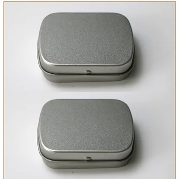 20pcs/veľa 5.8*4.5*1.5 cm prázdne Kovové malý darček box Mini Tin balenie skladovacie škatule strieborné Nádoby organizátor Prežitie s vekom