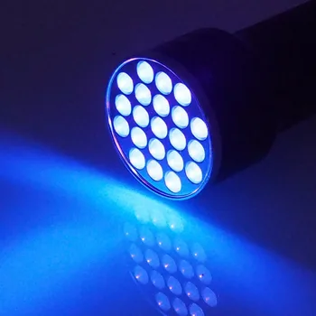 21LED UV Baterka Hliníkové pochodeň Svetla LED lampa UV detekciu 395-400 nm PRE žiarivkové Zvierat Moču 3xAAA Baterka