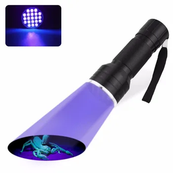 21LED UV Baterka Hliníkové pochodeň Svetla LED lampa UV detekciu 395-400 nm PRE žiarivkové Zvierat Moču 3xAAA Baterka