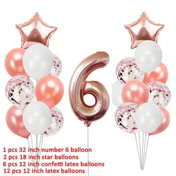 21pcs Číslo 6 Fóliový Balón 6 Rokov Happy Birthday Party Dekorácie 6. som Šesť Šiesty Chlapec Dievča Dodávky Výročie