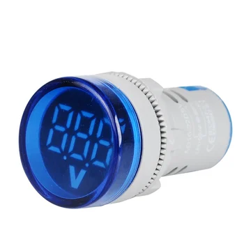 22 mm Digitálny Ammeter LED Displej Aktuálne Tester Meter Voltmeter s Štvorcových Kolo signalizačná kontrolka Rozsah AC 60-500V/DC 6-100V