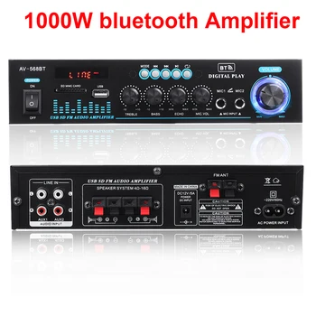 220V Domov Digitálne Zosilňovače, Audio Bass Audio Výkon Bluetooth Nový Zosilňovač hi-fi FM, USB, SD LED 1000W pre Subwoofer Reproduktory