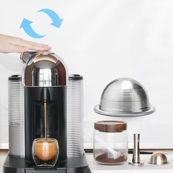 230ML Vertuo Kávové Filtre Pre Nespresso Vertuoline GCA1 & Delonghi ENV135 Puzdra z Nehrdzavejúcej Ocele Kávové Kapsule Pod