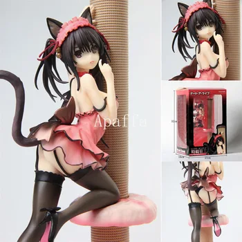 24 cm Tokisaki Kurumi Obrázok Obrázok Šaty Mačka Ver. Nočná mora Anime Dátum Live PVC Model Hračky Nekomusume Sexy KADOKAWA Hračka