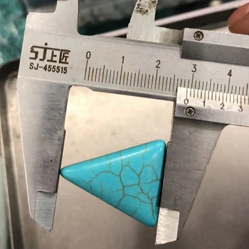 24 mm 10 ks Módne Prírodné Trojuholník Kameň Korálky pre Turquoises Polkruhu Pol Kola na DIY Náhrdelník Šperky Hľadanie