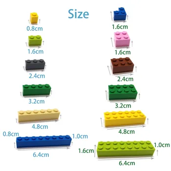 240PCS/veľa DIY Stavebné Bloky Tenké 2X2Dots Vzdelávacie Tvorivé Údaje Tehly deti Hračky pre Deti, fit lego veľkosť