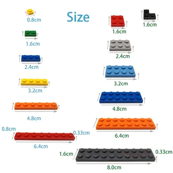 240PCS/veľa DIY Stavebné Bloky Tenké 2X2Dots Vzdelávacie Tvorivé Údaje Tehly deti Hračky pre Deti, fit lego veľkosť