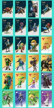 24pcs Legend of Zelda Dych Wild 20 Srdca Vlk Štyroch Hrdinov Vlk Odkaz NFC Hry, Karty Pre Amiibo Karty NS Prepínač WiiU