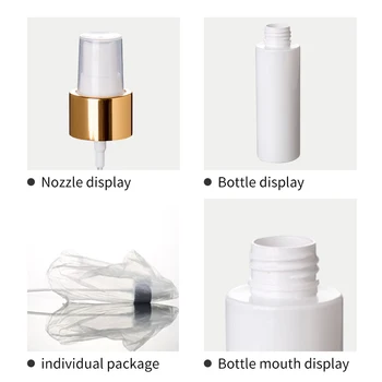 24pcs/veľa 100 ml 150 ml 200 ml sprejová fľašu bieleho PET fľaša s rozprašovačom čerpadla veko pre kvapalné kozmetické kontajner refillabl cestovné použitie