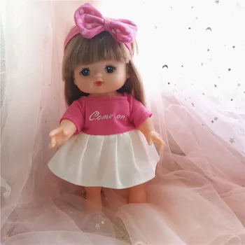 25 cm Mellchan málo Merlot bábiky oblečenie príslušenstvo roztomilý princezná sukne klobúk Šaty Nastaviť dievča cross-dressing hračky, detské oblečenie