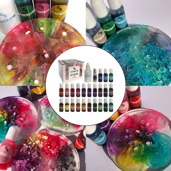 25 Farby, Epoxidové Živice Šírenie Pigment Alkoholu Atrament Tekuté Farbivo na Farbenie DIY Remesiel Šperky Robiť