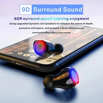 2500mAh Bluetooth Slúchadlá Bezdrôtové Slúchadlá Dotykové Ovládanie LED S Mikrofónom Športové Vodotesné Slúchadlá Slúchadlá Slúchadlá